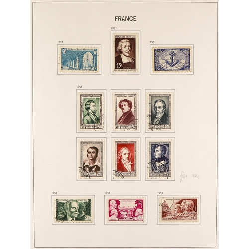 567 - FRANCE 1849 - 1969 USED COLLECTION of around 1800 stamps in a Davo 'France' album, comprehensive wit... 