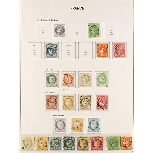 567 - FRANCE 1849 - 1969 USED COLLECTION of around 1800 stamps in a Davo 'France' album, comprehensive wit... 