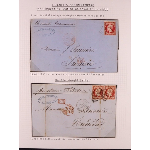 572 - FRANCE 1853-61 IMPERFORATES ON BETTER COVERS. A rather lovely collection of 15 covers bearing the 18... 