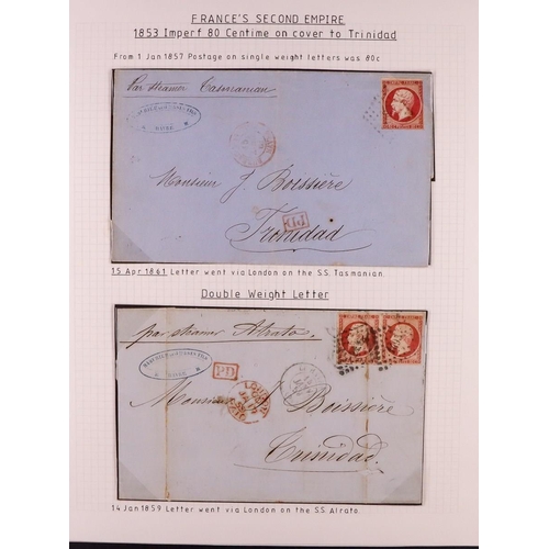 572 - FRANCE 1853-61 IMPERFORATES ON BETTER COVERS. A rather lovely collection of 15 covers bearing the 18... 