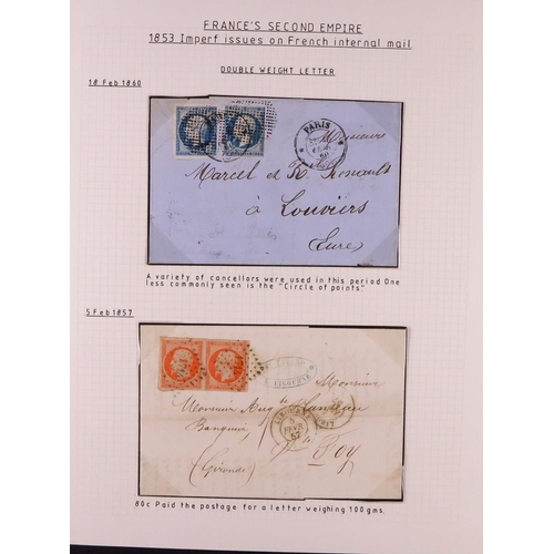 572 - FRANCE 1853-61 IMPERFORATES ON BETTER COVERS. A rather lovely collection of 15 covers bearing the 18... 