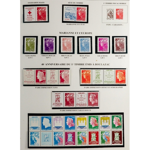 581 - FRANCE 1956-2012 COMPREHENSIVE NEVER HINGED MINT COLLECTION in four hingeless albums & stockbook, al... 