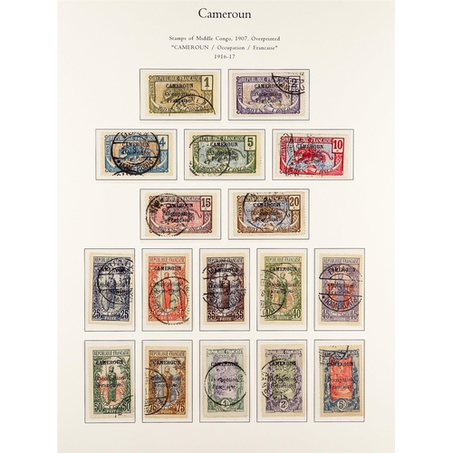 599 - FRENCH COLONIES CAMEROON 1916 - 1959 FINE USED COLLECTION on album pages (with coloured illustration... 