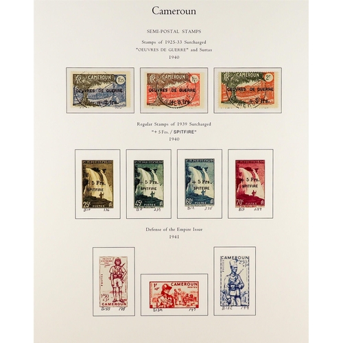 599 - FRENCH COLONIES CAMEROON 1916 - 1959 FINE USED COLLECTION on album pages (with coloured illustration... 