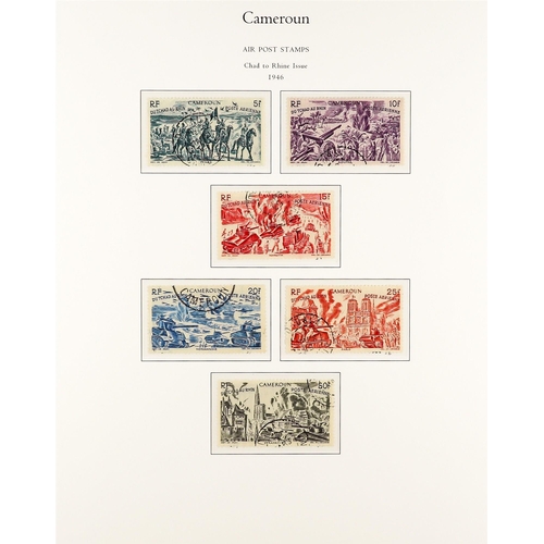 599 - FRENCH COLONIES CAMEROON 1916 - 1959 FINE USED COLLECTION on album pages (with coloured illustration... 