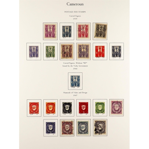 599 - FRENCH COLONIES CAMEROON 1916 - 1959 FINE USED COLLECTION on album pages (with coloured illustration... 