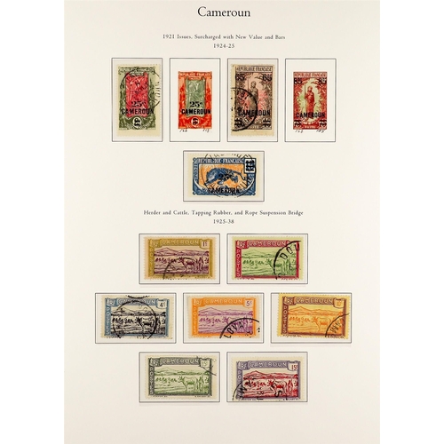 599 - FRENCH COLONIES CAMEROON 1916 - 1959 FINE USED COLLECTION on album pages (with coloured illustration... 