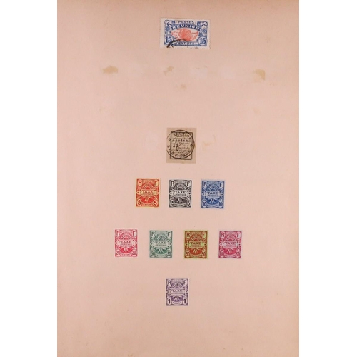 601 - FRENCH COLONIES COLLECTOR'S ESTATE IN BOX. A good range of countries on pages and stock cards which ... 