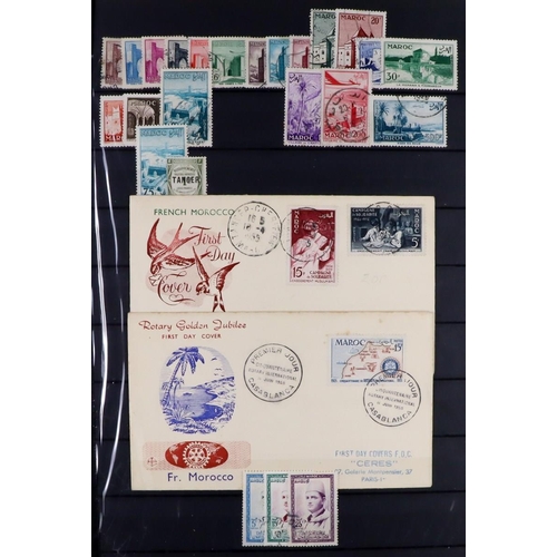 601 - FRENCH COLONIES COLLECTOR'S ESTATE IN BOX. A good range of countries on pages and stock cards which ... 