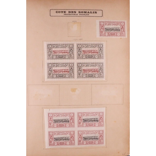 601 - FRENCH COLONIES COLLECTOR'S ESTATE IN BOX. A good range of countries on pages and stock cards which ... 