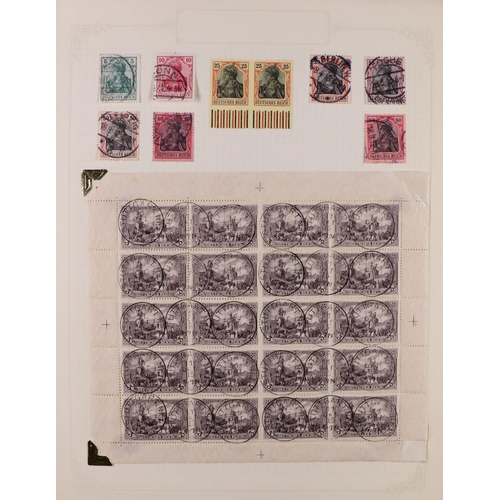 658 - GERMANY 1905 - 1920 GROUP includes 1905-21 3m violet-black & 5m carmine and black (26 x 17 holes) ea... 