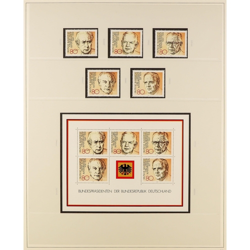 661 - GERMANY 1949 - 1995 NEVER HINGED MINT collection housed in 4 'Safe Dual' hingless albums. Missing th... 