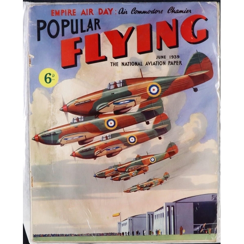 7 - 1930s AVIATION MAGAZINES WITH WWII INTEREST. 'Popular Flying' (Nov 33 - June 39) approximately 55 ma... 