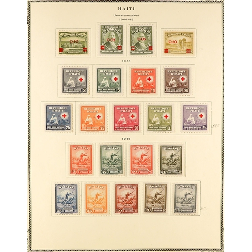 732 - HAITI 1945 - 1998 COLLECTION IN 2 ALBUMS of mint / never hinged mint sets, miniature sheets & a few ... 