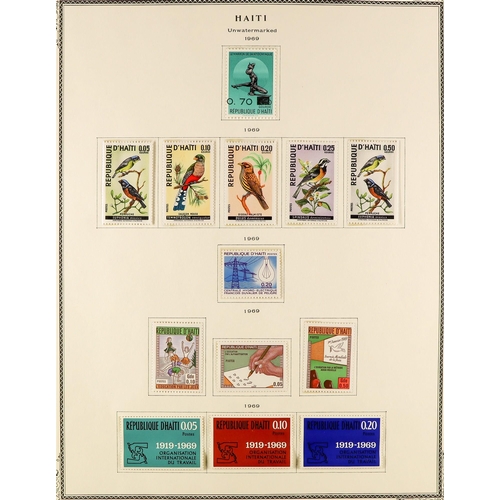 732 - HAITI 1945 - 1998 COLLECTION IN 2 ALBUMS of mint / never hinged mint sets, miniature sheets & a few ... 