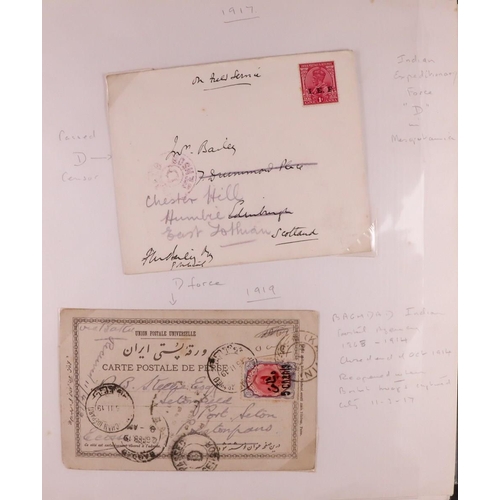 793 - IRAN/PERSIA 1880's-1940's COVERS COLLECTION Some written up on pages and more in box, includes vario... 