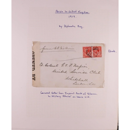 793 - IRAN/PERSIA 1880's-1940's COVERS COLLECTION Some written up on pages and more in box, includes vario... 