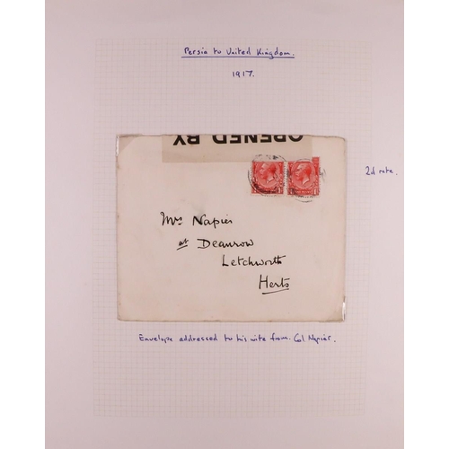 793 - IRAN/PERSIA 1880's-1940's COVERS COLLECTION Some written up on pages and more in box, includes vario... 