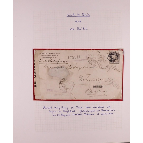 793 - IRAN/PERSIA 1880's-1940's COVERS COLLECTION Some written up on pages and more in box, includes vario... 