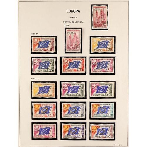 86 - EUROPA IN 9 ALBUMS. A collection of 1949 - 2013 never hinged mint stamps and sheetlets in 9 Davo alb... 