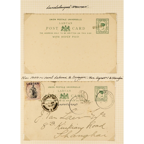 903 - LABUAN 1881 - 1903 POSTAL STATIONERY collection of UPU postal cards unused and used, also with 