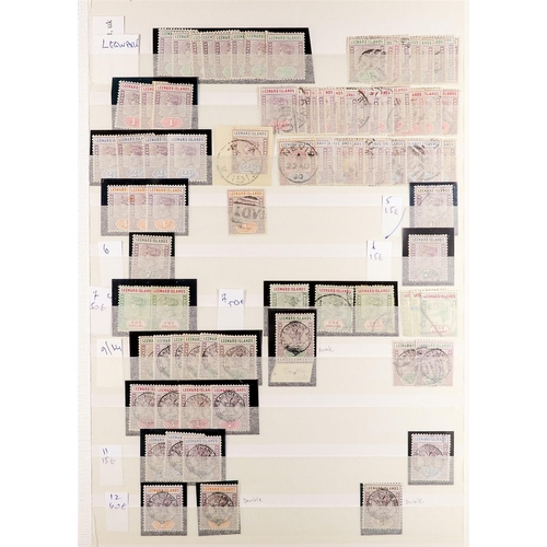 915 - LEEWARD IS. 1890 - 1938 COLLECTION of mint & used stamps on stock book pages, stc £1000+. Lot 915 (M... 