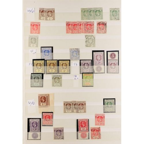 915 - LEEWARD IS. 1890 - 1938 COLLECTION of mint & used stamps on stock book pages, stc £1000+. Lot 915 (M... 