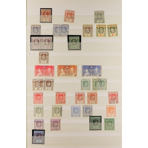 915 - LEEWARD IS. 1890 - 1938 COLLECTION of mint & used stamps on stock book pages, stc £1000+. Lot 915 (M... 