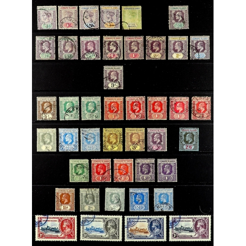 917 - LEEWARD IS. 1890 - 1954 COLLECTION of used stamps includes sets, higher values, QEII complete. Stc £... 