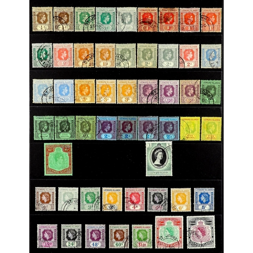 917 - LEEWARD IS. 1890 - 1954 COLLECTION of used stamps includes sets, higher values, QEII complete. Stc £... 