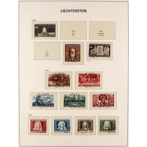 924 - LIECHTENSTEIN 1940 - 1969 USED COLLECTION with a high level of overall completion, in a hingeless Da... 