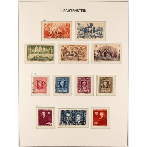 924 - LIECHTENSTEIN 1940 - 1969 USED COLLECTION with a high level of overall completion, in a hingeless Da... 