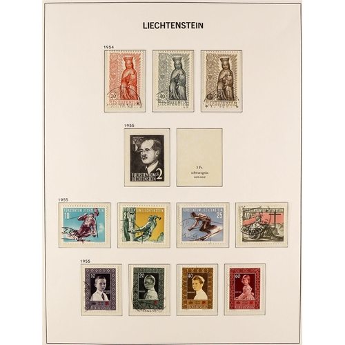 924 - LIECHTENSTEIN 1940 - 1969 USED COLLECTION with a high level of overall completion, in a hingeless Da... 