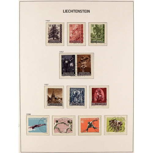 924 - LIECHTENSTEIN 1940 - 1969 USED COLLECTION with a high level of overall completion, in a hingeless Da... 