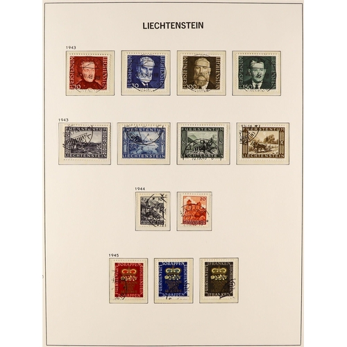 924 - LIECHTENSTEIN 1940 - 1969 USED COLLECTION with a high level of overall completion, in a hingeless Da... 