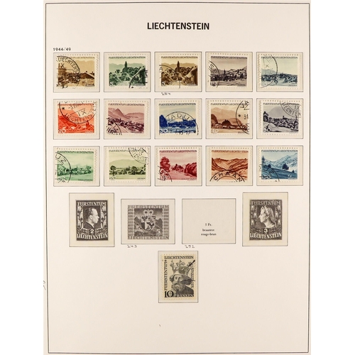 924 - LIECHTENSTEIN 1940 - 1969 USED COLLECTION with a high level of overall completion, in a hingeless Da... 