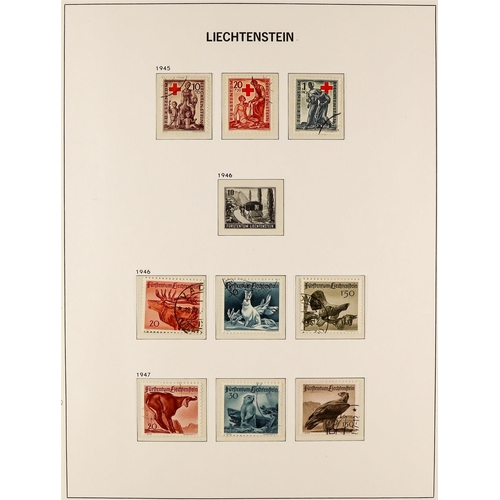 924 - LIECHTENSTEIN 1940 - 1969 USED COLLECTION with a high level of overall completion, in a hingeless Da... 