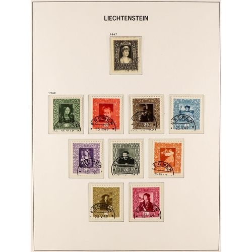 924 - LIECHTENSTEIN 1940 - 1969 USED COLLECTION with a high level of overall completion, in a hingeless Da... 