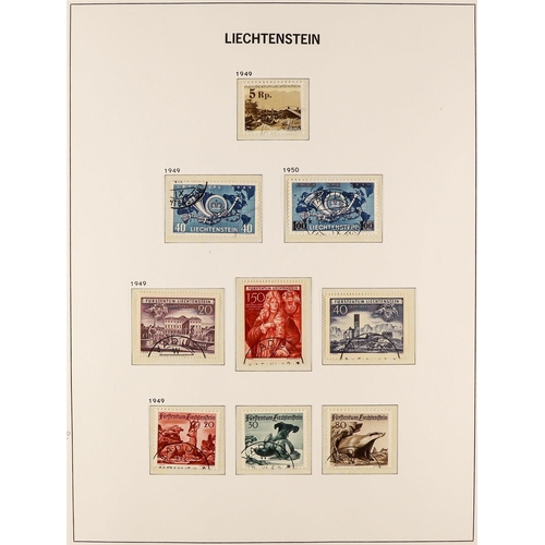 924 - LIECHTENSTEIN 1940 - 1969 USED COLLECTION with a high level of overall completion, in a hingeless Da... 