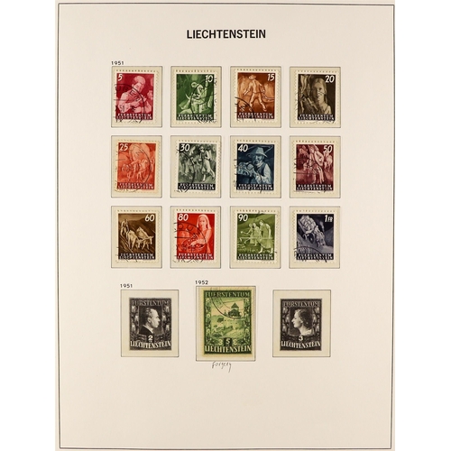 924 - LIECHTENSTEIN 1940 - 1969 USED COLLECTION with a high level of overall completion, in a hingeless Da... 