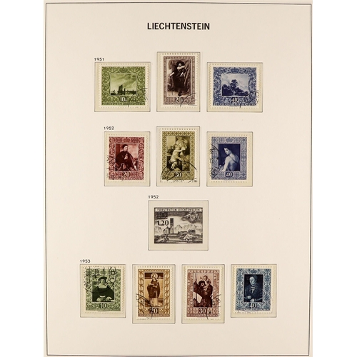 924 - LIECHTENSTEIN 1940 - 1969 USED COLLECTION with a high level of overall completion, in a hingeless Da... 