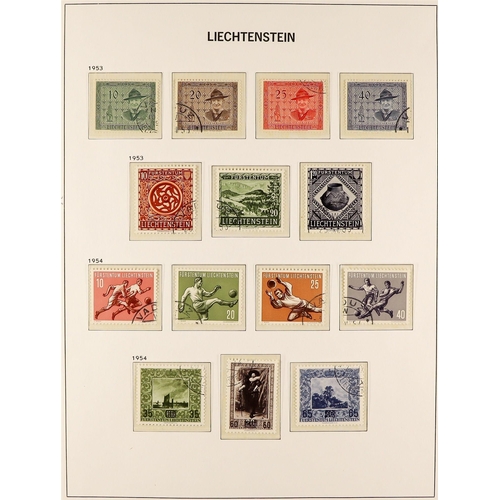 924 - LIECHTENSTEIN 1940 - 1969 USED COLLECTION with a high level of overall completion, in a hingeless Da... 