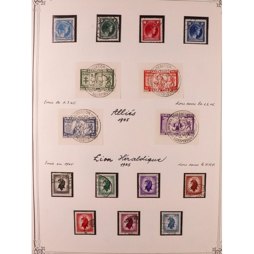 927 - LUXEMBOURG 1859-1974 MOSTLY USED ASSEMBLY on pages, includes 1921 15c Birth sheetlet of 5 mint (cat ... 