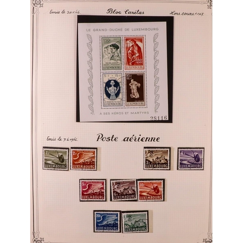 927 - LUXEMBOURG 1859-1974 MOSTLY USED ASSEMBLY on pages, includes 1921 15c Birth sheetlet of 5 mint (cat ... 