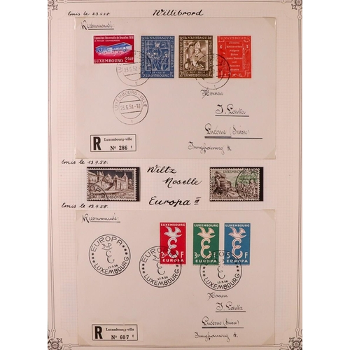 927 - LUXEMBOURG 1859-1974 MOSTLY USED ASSEMBLY on pages, includes 1921 15c Birth sheetlet of 5 mint (cat ... 