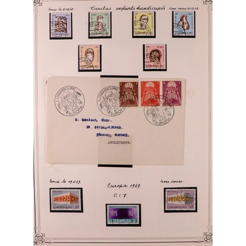 927 - LUXEMBOURG 1859-1974 MOSTLY USED ASSEMBLY on pages, includes 1921 15c Birth sheetlet of 5 mint (cat ... 