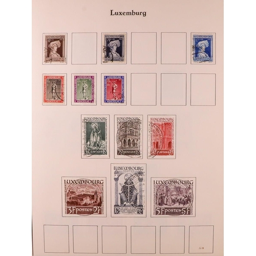 927 - LUXEMBOURG 1859-1974 MOSTLY USED ASSEMBLY on pages, includes 1921 15c Birth sheetlet of 5 mint (cat ... 