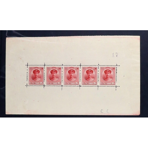 927 - LUXEMBOURG 1859-1974 MOSTLY USED ASSEMBLY on pages, includes 1921 15c Birth sheetlet of 5 mint (cat ... 