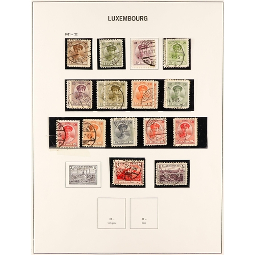 928 - LUXEMBOURG 1869 - 1988 USED COLLECTION on album pages, note 1859-63 1c, 4c, 10c, 12½ & 40c imperfs, ... 