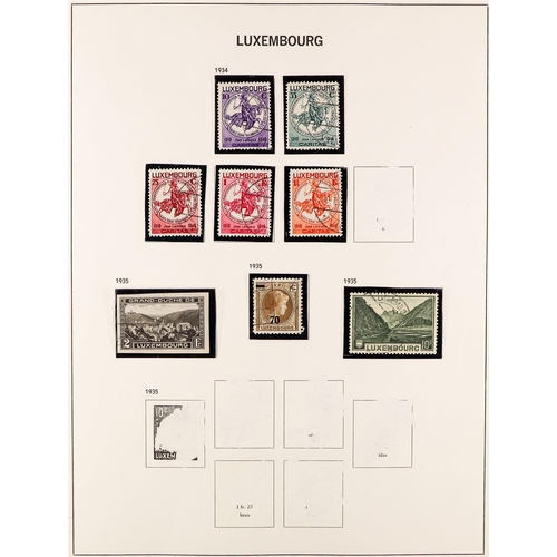 928 - LUXEMBOURG 1869 - 1988 USED COLLECTION on album pages, note 1859-63 1c, 4c, 10c, 12½ & 40c imperfs, ... 